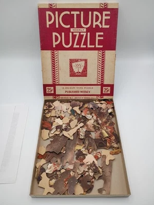 Винтажная картинная головоломка еженедельная серия B-1 битва за Банкер-Хилл ар-деко дизайн коробка - Изображение 1 из 4