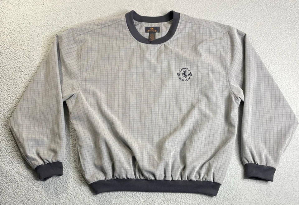 Chaqueta Pullover Lahinch Club de Golf Forrada de Malla Antigua Para Hombres Grande Gris Cuadros Foto 1 de 4