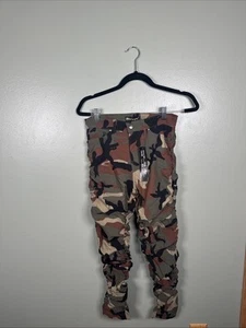 Like An Angel Ruched Scrunched Lightweight Camo Skinny Pants Size M - NWT - Picture 1 of 8