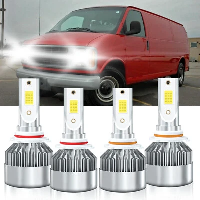 Para Chevrolet Express Cargo 2009-2019 4x Bombillas LED Alto Bajo 9005 9006 Foto 1 de 4