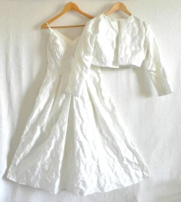 Conjunto de 2 piezas de vestido/bolero midi formal sin mangas GALINA marfil talla 12 (se adapta a 10) Foto 1 de 4