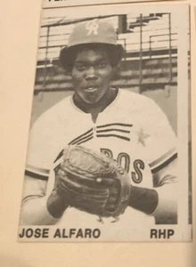 Jose Alfaro Minor League Baseballkarte 1974 Cedar Rapids Astros - Bild 1 von 2