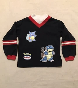Vintage Kids Nintendo Pokémon Blastoise #9 Sweatshirt Jersey Size 7 Embroidered - Picture 1 of 8