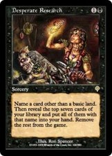 Desperate Research NM MTG Invasion IN Magic Gathering 2B3