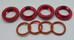 Collares de precarga de aluminio rojos 4 piezas para Traxxas X-Maxx 7076-4 Dhawk Racing - Imagen 1 de 1