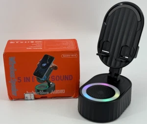 Altoparlante Bluetooth wireless 5 in 1 supporto telefono RGB supporto audio a induzione NUOVO - Foto 1 di 4