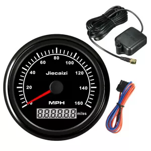 Jiecaizi 85mm GPS 160MPH Speedometer Waterproof Odometer for Car Marine US STOCK - Picture 1 of 7