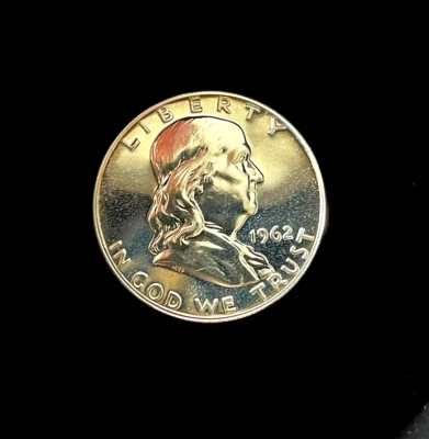 1962 SILVER Franklin Proof-SUPERB GEM+ Cameo REVERSE! - Image 1 of 2