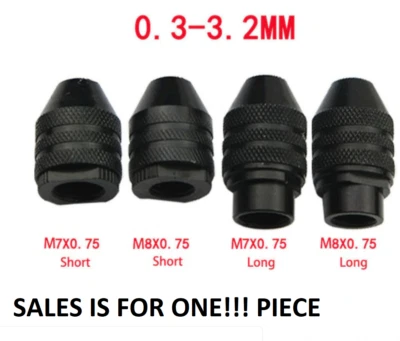 Long Short M7 M8 Keyless Multi Collet Chuck For Rotary Tools 0.3-3.2mm Drill Bit - Image 1 of 4