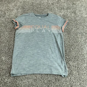 Athleta Girl Shirt Girls 2XL XXL 16 Gray Top Short Sleeve Athletic Gym Youth - Picture 1 of 7