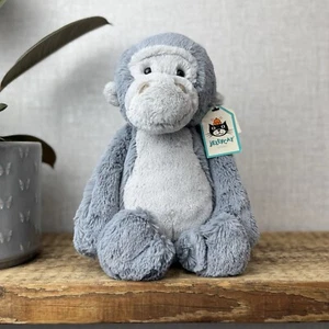 Jellycat Medium Bashful Gorilla - Light Grey Version Old Style Gorrilla 12” Tags - Picture 1 of 16
