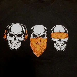 SKULL FEAR FACTORY TSHIRT SIZE L BLACK 10 YRS OF FEAR FACTORY BANDANA MENS - Picture 1 of 4