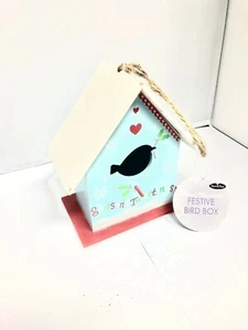 Weihnachten Festlich Vogelkasten Baumbehang Glitzer Dach Winter Haus Wärme Vogelkasten - Bild 1 von 3