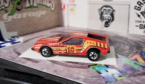 👓Hot Wheels 1982🏁TURISMO #10 DeLorean Red⭐Basic Wheels #1694 Malaysia Used - Picture 1 of 7