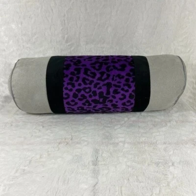 Estampado de Leopardo, Estampado de Animales, Púrpura Gris Negro Lanzamiento Lumbar Rollo Almohada Safari Foto 1 de 4