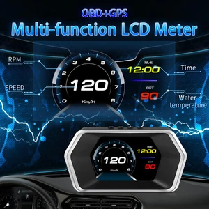 P17 HUD On-Board IGNITION OBD2 GPS Head Up Display Fuel Consumption Speedometer - Picture 1 of 10