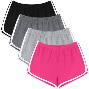 4 Pack Yoga Short Pants Cotton Sports Shorts Gym Dance Lounge Shorts Dolphin Run - Picture 1 of 5