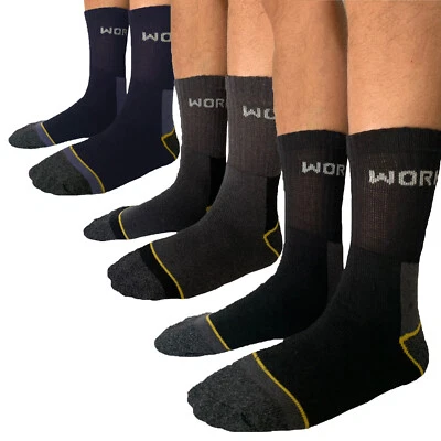 PACK 6 O 12 PAIA CALZINI UOMO WORK SPUGNA DI COTONE VARI COLORI TG : 39/42-43/46 - Immagine 1 di 4