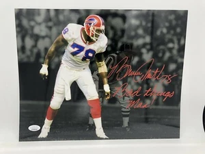 Bruce Smith Autographed 11x14 Custom Spotlight Photo w/ Bad Things Man (JSA) - Picture 1 of 1