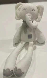 White Dipinqi Elephant Plush Soft Baby Toy Lovey Stuffed Animal Gray Stripe - Picture 1 of 3