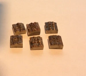 6 Square Horn /antler? Buttons 15mm Square. 5 To 10 Mm Thick. - Picture 1 of 4