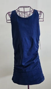 Nux Tank Top Damen M royalblau integrierter Regal BH Träger Criss Cross Rüschen - Bild 1 von 6