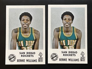1968-69 Jack in the Box San Diego Rockets Bernie Williams - 2 Card Lot NM-MT