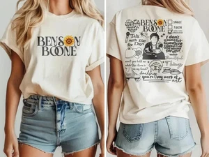 Sunflower Benson Boone 2 Side Shirt, Benson Boone Merch, weißes Hemd - Bild 1 von 1