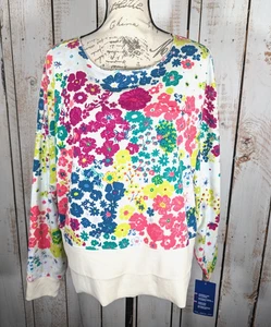 Felpa donna Champion Campus French Terry Flower Power nuova grande top - Foto 1 di 11