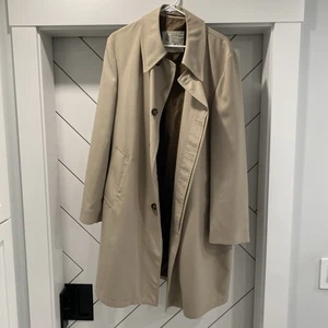 London Fog Maincoat Trench Coat Jacket Beige /Brown Size 44L Vintage - Picture 1 of 16