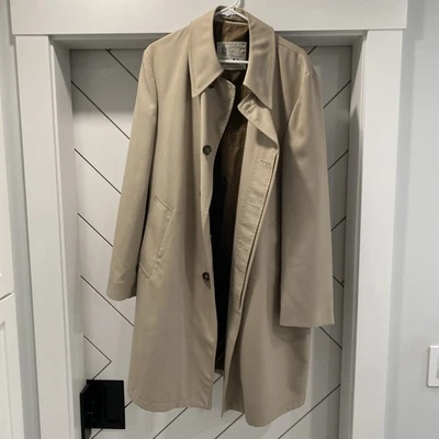 London Fog Maincoat Trench Coat Jacket Beige /Brown Size 44L Vintage - Image 1 of 4