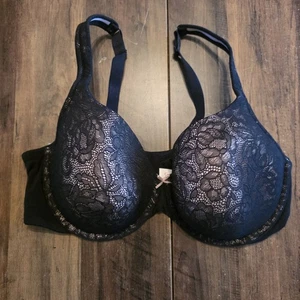Sujetador Cacique Para Mujer Talla 42DD Negro Encaje Acolchado Ligeramente Forrado Camiseta Con Aros - Imagen 1 de 7