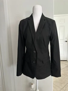 Banana Republic schwarzer Anzug Blazer Größe 6 gepolsterte Schultern - Bild 1 von 6