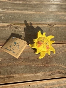 Annalee Vintage 1992 Happy Yellow Face Sun Filz Magnet - Bild 1 von 6
