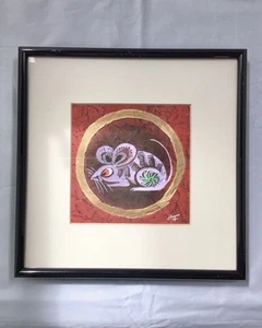 C T Wong Chinese Zodiac Year of the Rat Graphic Art Print Framed Matted - Picture 1 of 6