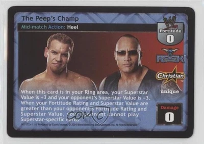2004 WWE Raw Deal Trading Card Game Christian Cage The Rock Peep's Champ - Image 1 of 2