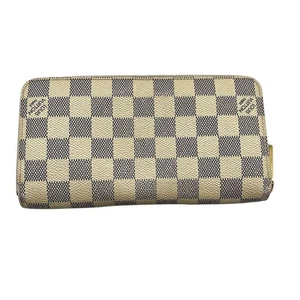 Gebrauchte Louis Vuitton lange Geldbörse Damier Azul weiß Leder ohne Karton für Damen - Bild 1 von 8