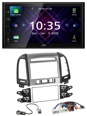 JVC DAB 2DIN MP3 Bluetooth USB Autoradio für Hyundai Santa Fe USB AUX 3 Schalter - Bild 1 von 4
