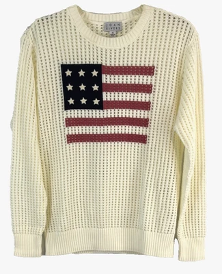 Joan Rivers Flag Cotton Open Knit Sweater Sz XS Ivory A596265 Women ZQ14 - Image 1 of 4