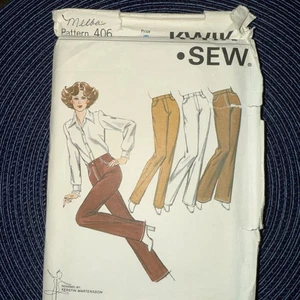 K*S 406 patrón de costura faltas JEANS acampanados rectos piernas estrechas tallas 6,8,10,12 - Imagen 1 de 4
