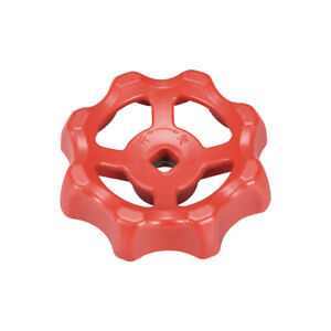 Round Wheel Handle, Square Broach 8x8mm, Wheel OD 74mm ABS Red 1Pcs