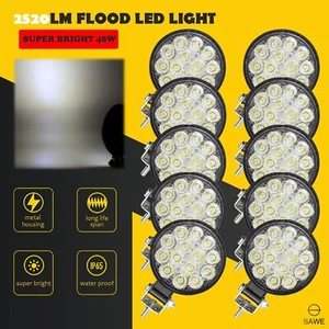10 x LED Work Light Flood SPOT Lights For Truck Off Road Tractor ATV Round 48W - Bild 1 von 7