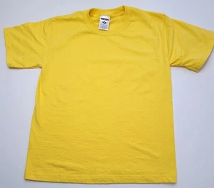Jerzees Boy's Short Sleeve Crew Neck Yellow T-Shirt Large 14-16 - Picture 1 of 7