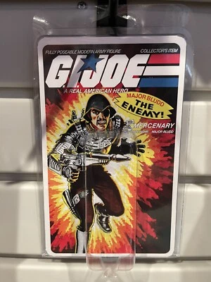 Vitrina de figuras de acción GiJoe Major Bludd 1983 con inserto trasero de tarjeta personalizado Foto 1 de 2