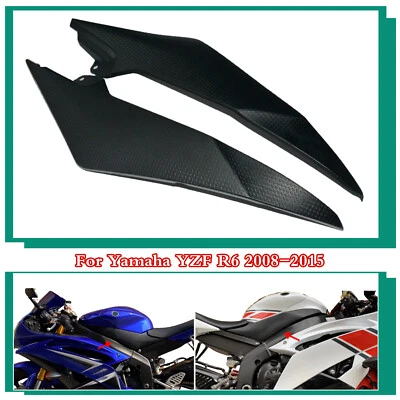 Black Gas Tank Side Covers Fairing Trim Panel Cowl For Yamaha YZF R6 B/C Raven Foto 1 de 4