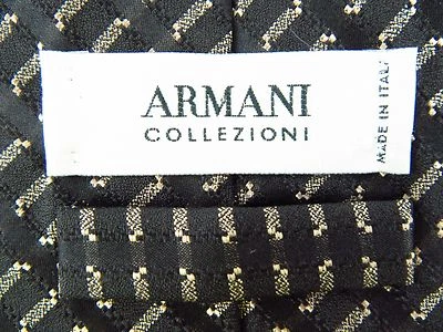 CORBATA GEOMÉTRICA GIORGIO ARMANI TEJIDA NEGRA 100 % SEDA HECHA EN ITALIA MIS#337 Foto 1 de 4