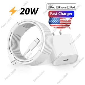 20W Fast Charger Adapter USB C Cable Cord For iPhone 14 13 12 11 Pro XS XR X 8 - Picture 1 of 16