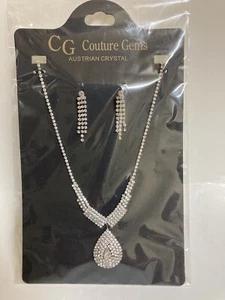CG 18” Austrian Crystal Necklace & Earrings - New W/ 3 Photos - Picture 1 of 3