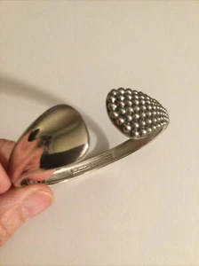 NEW QVC Michael Dawkins Sterling Silver Granulation Drop Hinged Cuff Bracelet, L - Picture 1 of 6