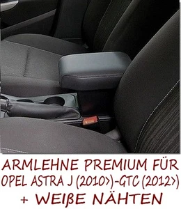 Reposabrazos central PREMIUM para OPEL ASTRA J - GTC - costuras negras + blancas -Italia @ - Imagen 1 de 1